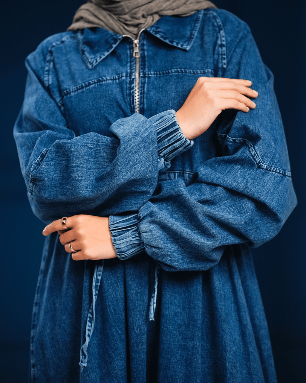 Sky Denim Dress - ATHWAB