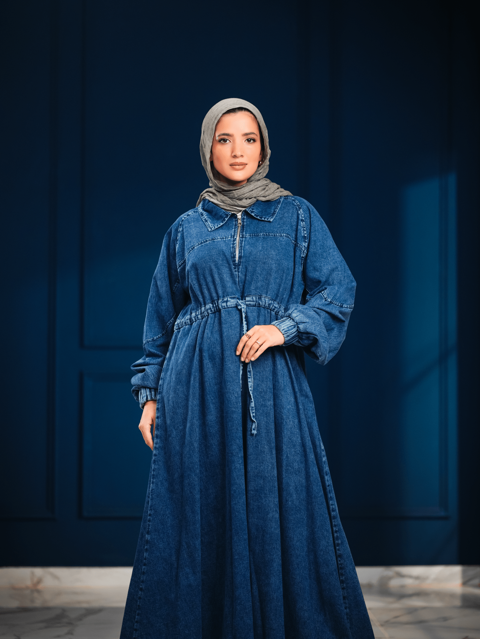 Sky Denim Dress - ATHWAB
