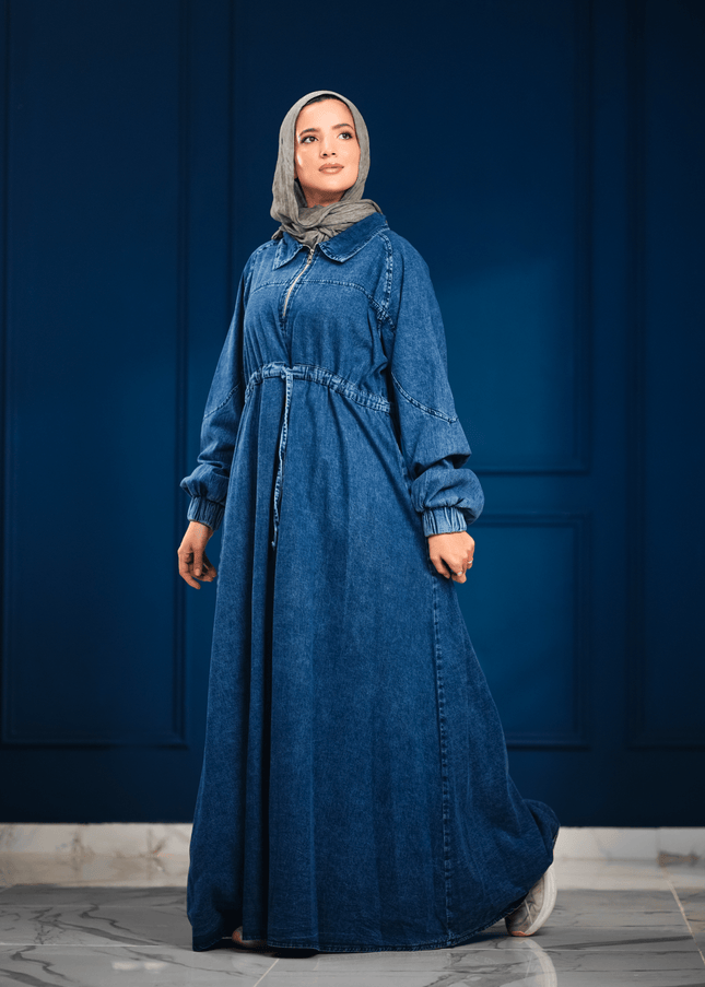 Sky Denim Dress - ATHWAB