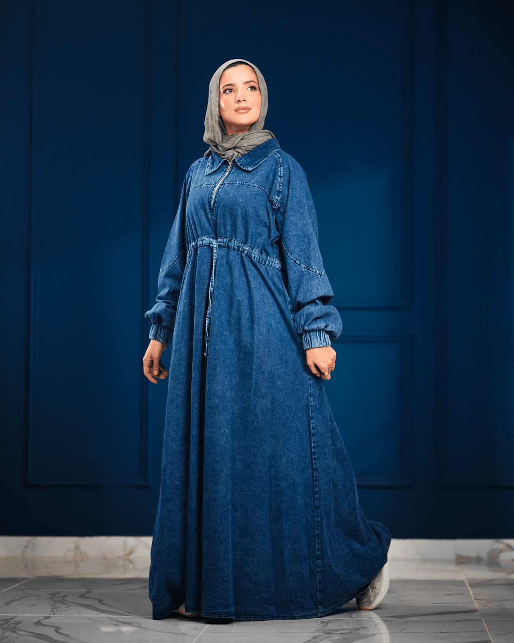 Sky Denim Dress - ATHWAB