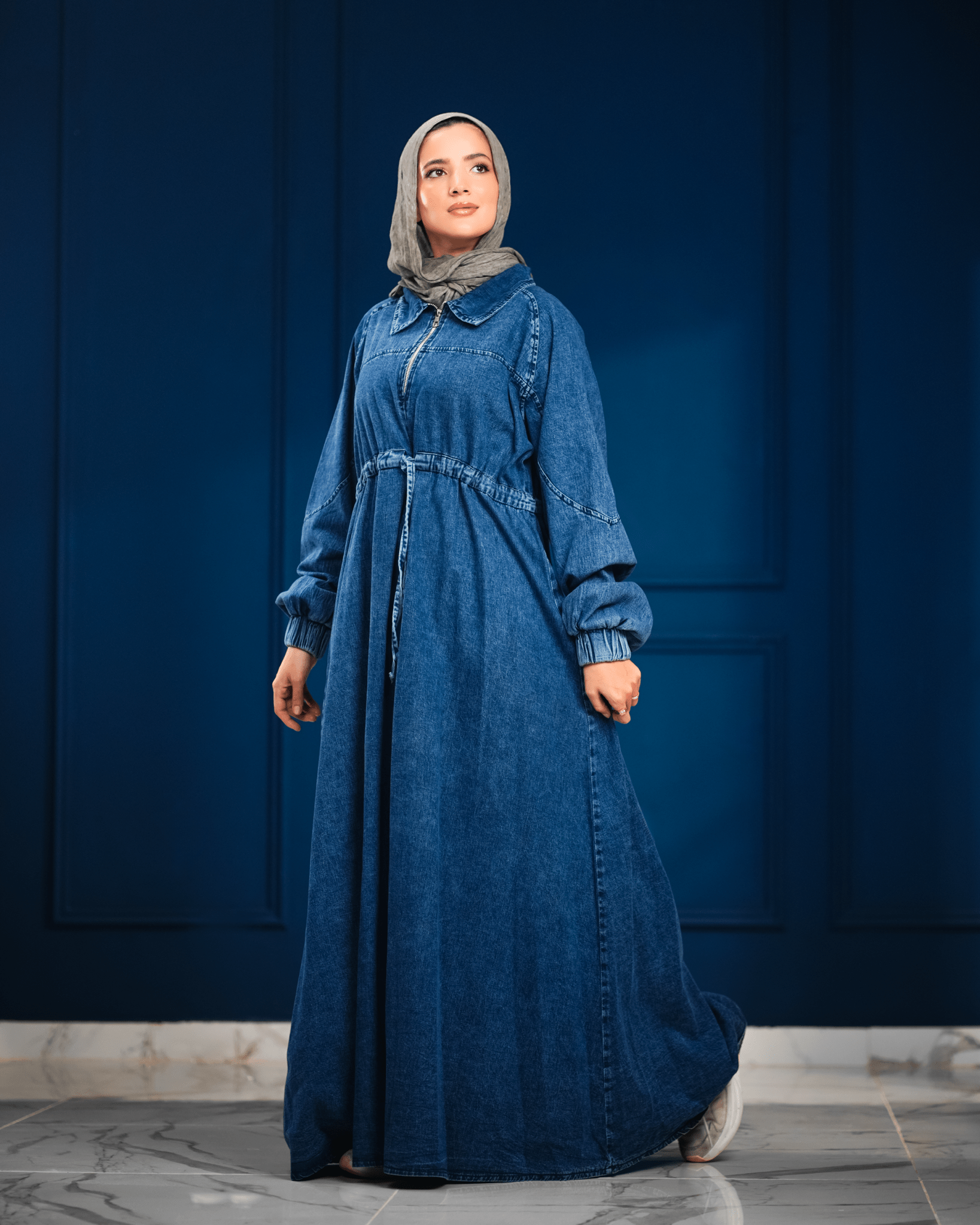 Sky Denim Dress - ATHWAB