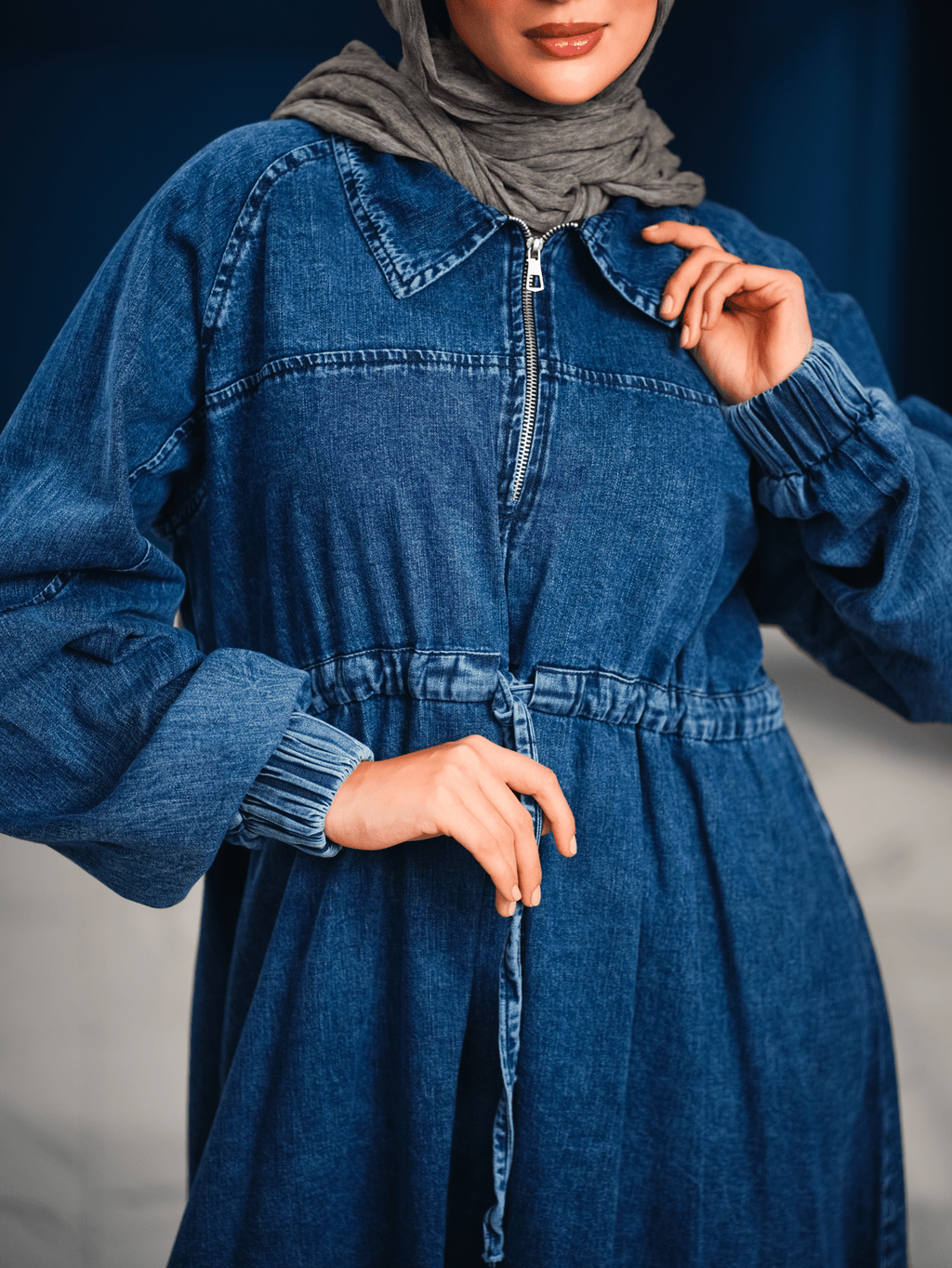 Sky Denim Dress - ATHWAB