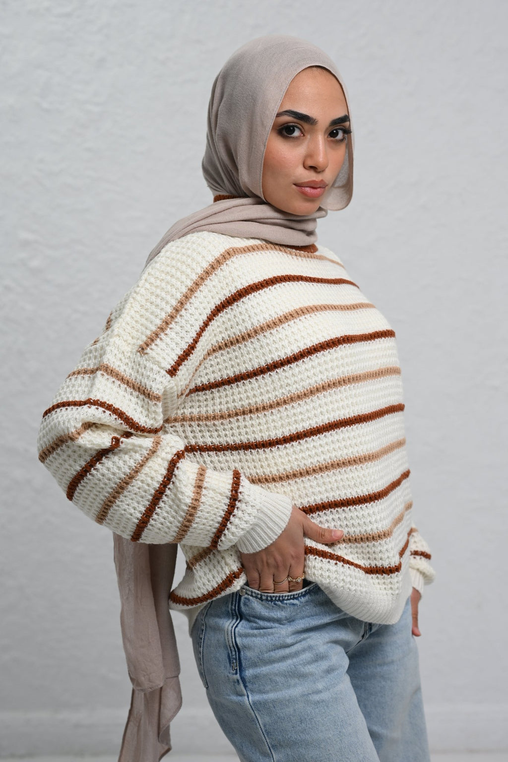 Striped Knit Pullover - ATHWAB