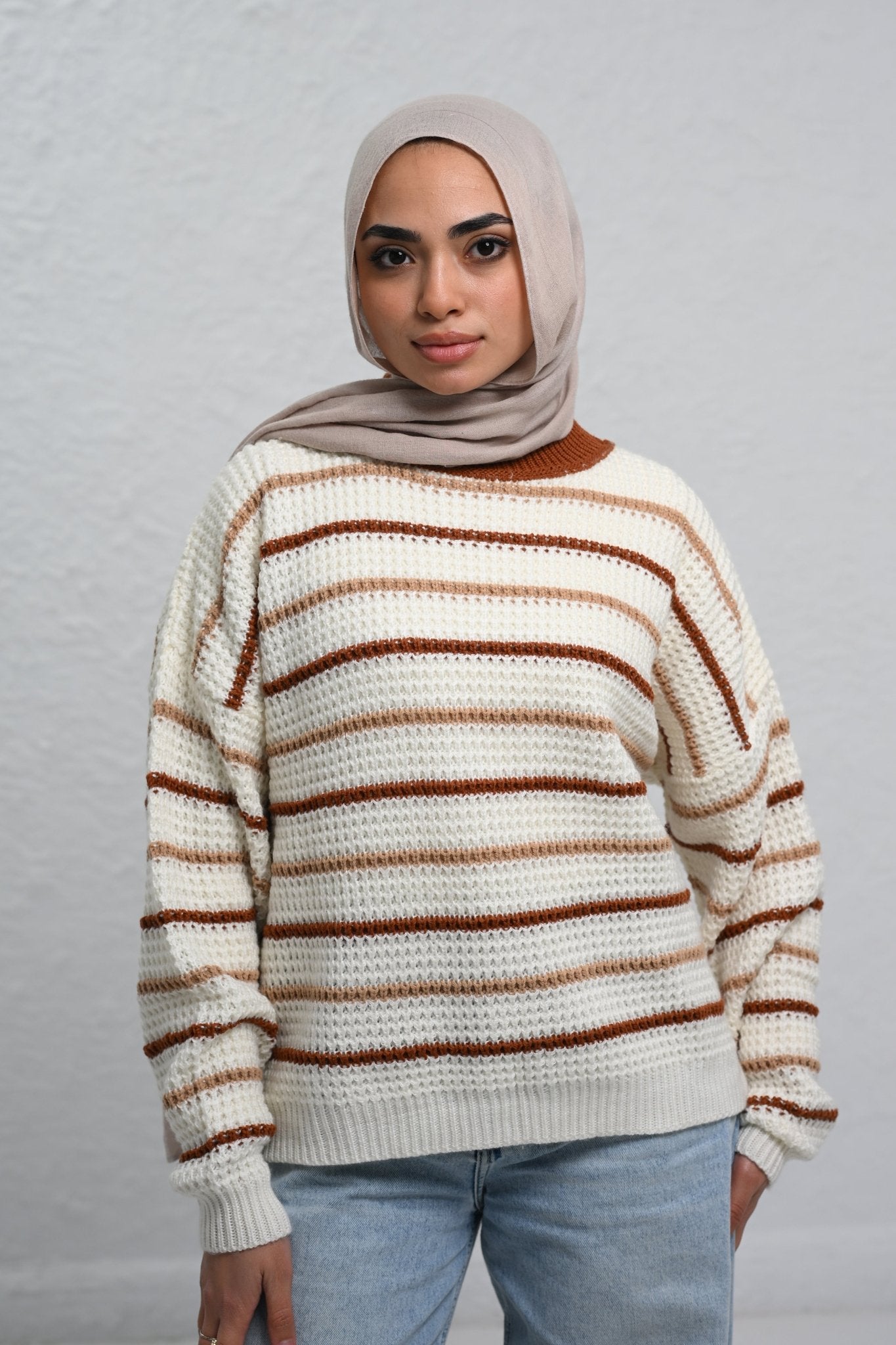Striped Knit Pullover - ATHWAB