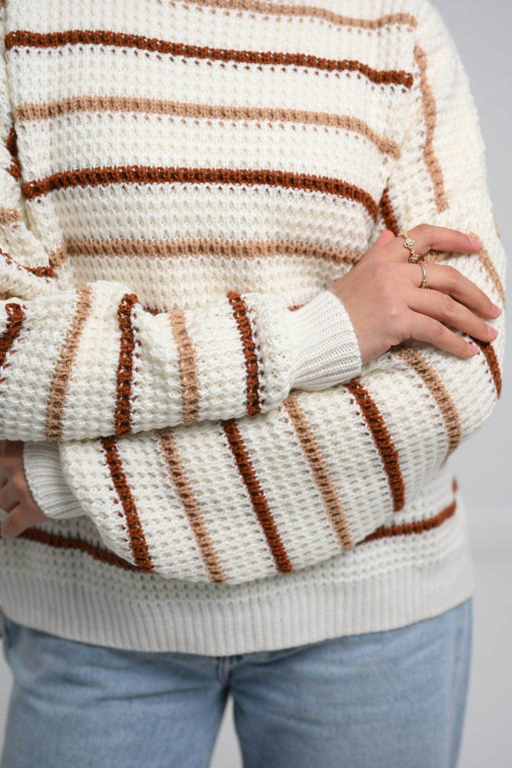 Striped Knit Pullover - ATHWAB
