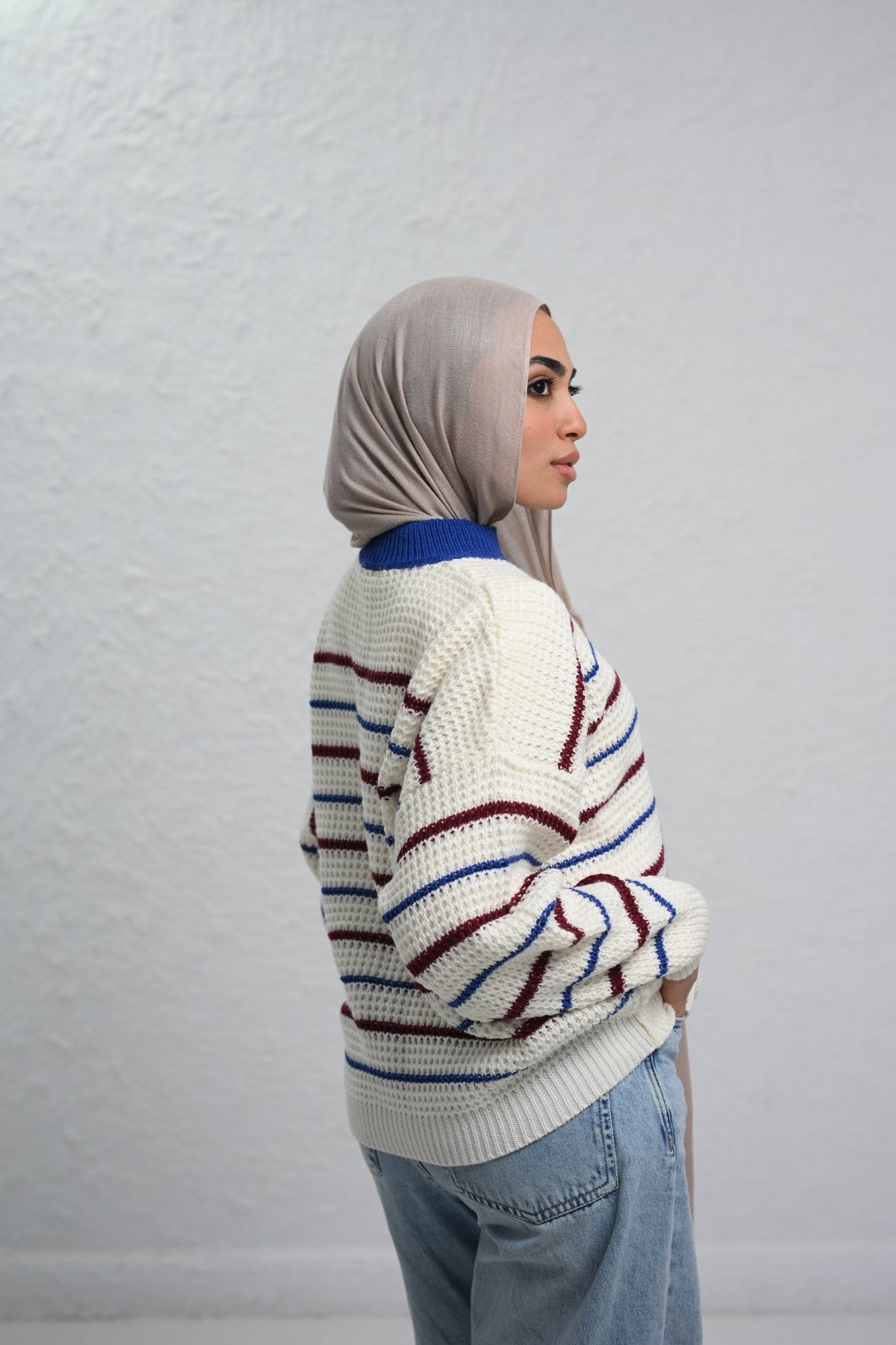 Striped Knit Pullover - ATHWAB