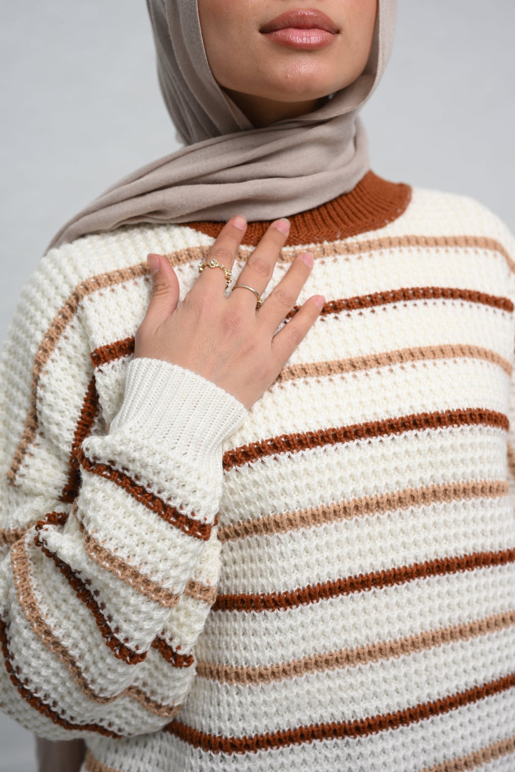 Striped Knit Pullover - ATHWAB