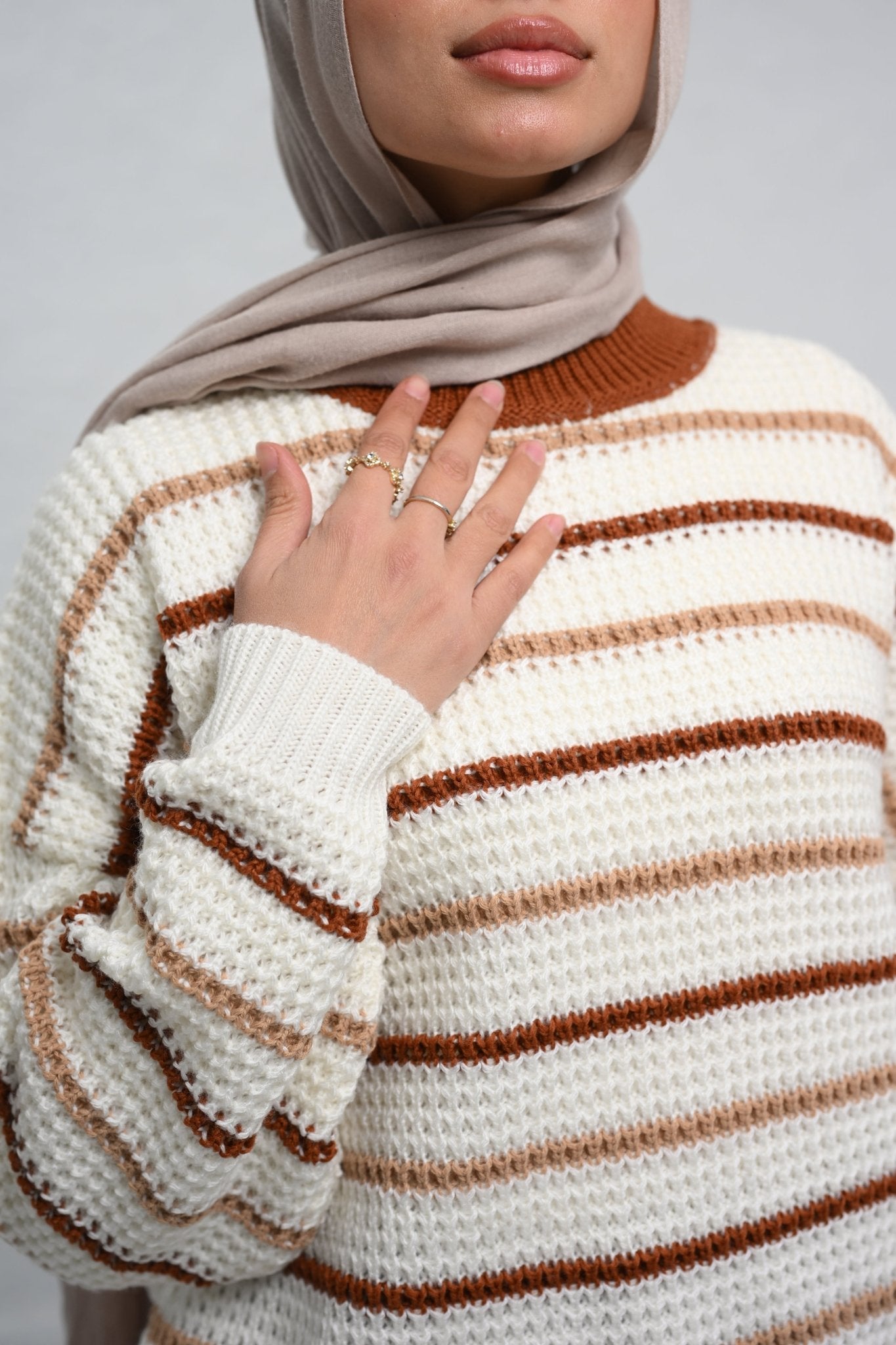 Striped Knit Pullover - ATHWAB
