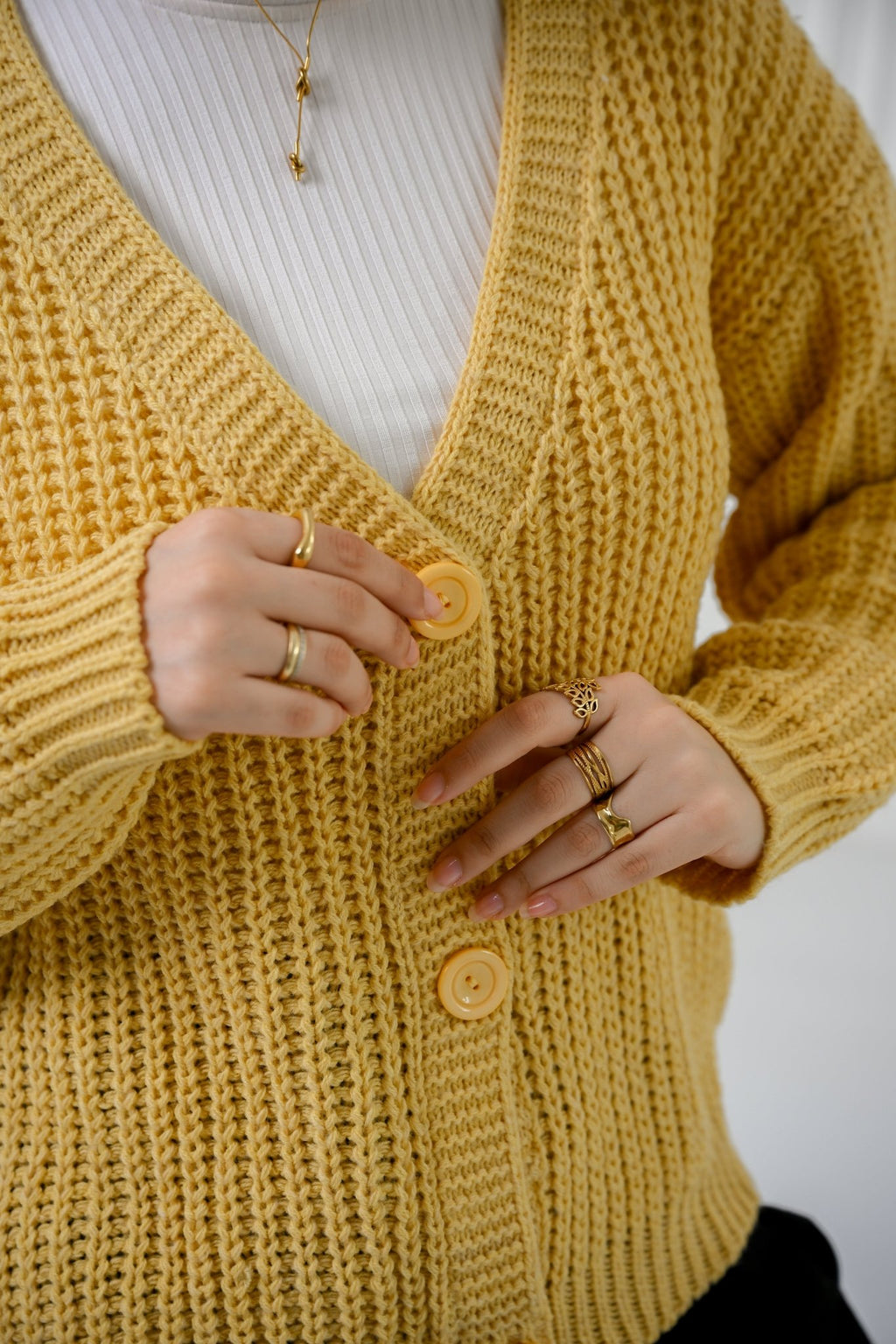 Yellow Golden Ease Cardigan - ATHWAB